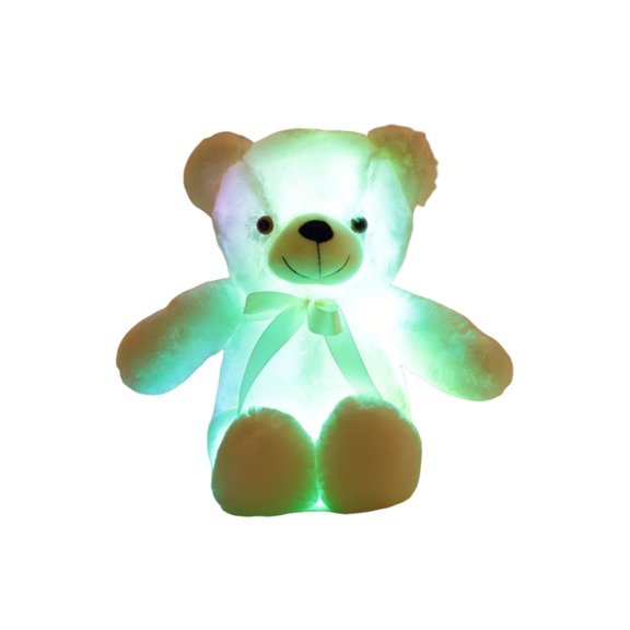 HuiXinOu Color Changing LED Glowing Bear Figurine 18.9in - Battery Operated Ribbon Light Decor, Night Light, Birthday Gift, Holiday Decoration for Kids Room