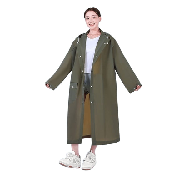 HuiXinOu EVA Waterproof Raincoat, Lightweight Packable Rain Jacket for Adults, Hiking Travel & Outdoor Emergency Poncho, Reusable Hooded Rain Gear