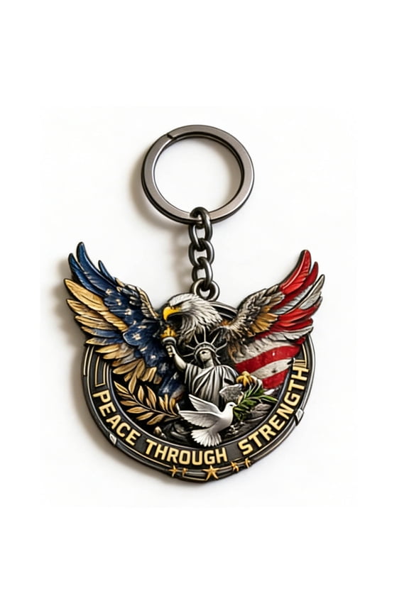 Eagle Acrylic Flat Anniversary Keychain 2 Inch All-Metal Champions Collectible Souvenir Fan Gift For Sports Fans Daily Use And Collection