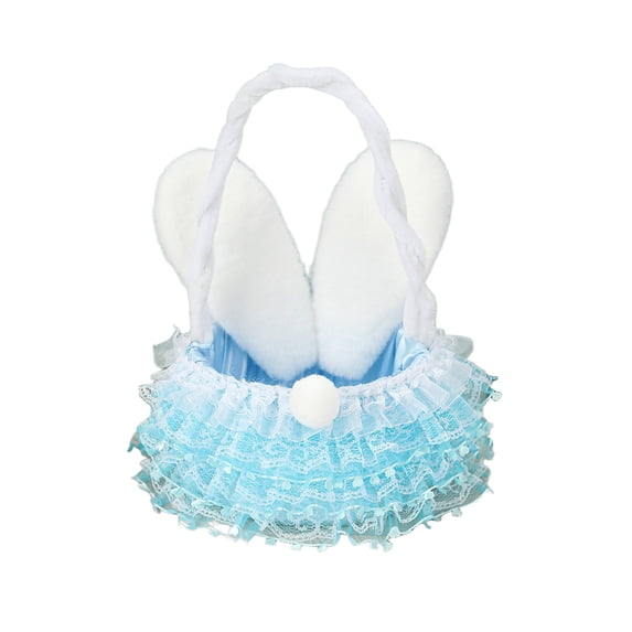 HuiXinOu Easter Basket, Bunny Ear Portable Woven Storage Basket for Eggs Decor, Wedding Flower Girl Basket Spring Decor