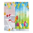 thumbnail image 1 of HuiXinOu Easter Bath Curtain Waterproof Linen No-Drill With 12 Hooks Bathroom Shower Curtain Holiday Decor Spring Theme Home Decoration, 1 of 6