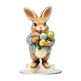 thumbnail image 1 of HuiXinOu Easter Bunny Egg Acrylic Tabletop Decoration 2D Flat Stand-up Design Cool Cowboy Style for Home Party Table Centerpiece Spring Decor, 1 of 6