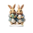 thumbnail image 1 of HuiXinOu Easter Bunny Egg Acrylic Tabletop Decoration 2D Flat Stand-up Design Cool Cowboy Style for Home Party Table Centerpiece Spring Decor, 1 of 6