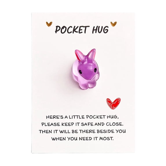HuiXinOu Easter Bunny Pocket Card, Glow in The Dark Encouragement Message Card with Affectionate Blessings for Desktop Decoration Gift