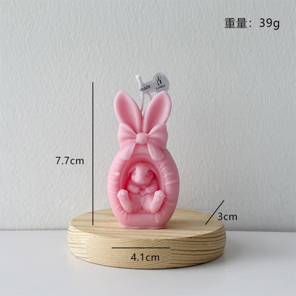 HuiXinOu Easter Bunny Scented Candle, Aromatic Wax Decor, Tabletop Ornament for Home Living Room and Spring Festival Use