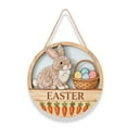 thumbnail image 1 of HuiXinOu Easter Bunny Welcome Wood Sign, Front Door Wreath Hanger, Decorative Plaque for Home Entrance and Holiday Decoration, 1 of 2