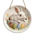 thumbnail image 1 of HuiXinOu Easter Bunny Wooden Door Sign, Welcome Front Door Hanger, Colorful Spring Hanging Decoration for Home Entrance and Easter Celebration, 1 of 5