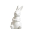 thumbnail image 1 of HuiXinOu Easter Ceramic Bunny Figurine, Cute White Rabbit Home Decor for Living Room Desktop Shelf, Spring and Holiday Tabletop Decoration, 1 of 6
