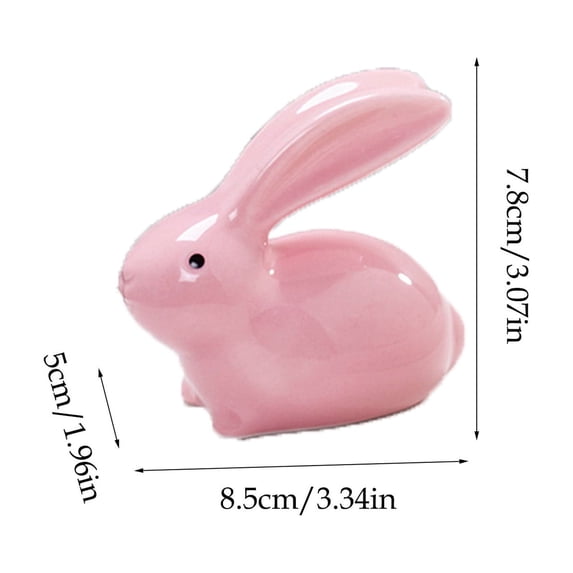 HuiXinOu Easter Ceramic Rabbit Figurine Ornamental Decor for Home Party Holiday Mantel Tabletop Festive Decoration