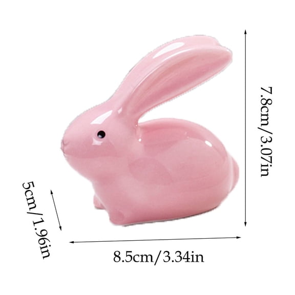 HuiXinOu Easter Ceramic Rabbit Figurine Ornamental Decor for Home Party Holiday Mantel Tabletop Festive Decoration