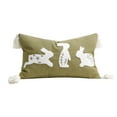 thumbnail image 1 of HuiXinOu Easter Cute Rabbits Throw Pillow Cover Stereoscopic Embroidered Pillowcase For Dorms Suitable For Sofa And Chair Decorative Easter Decorative Pillowcases, Green, 1 of 6