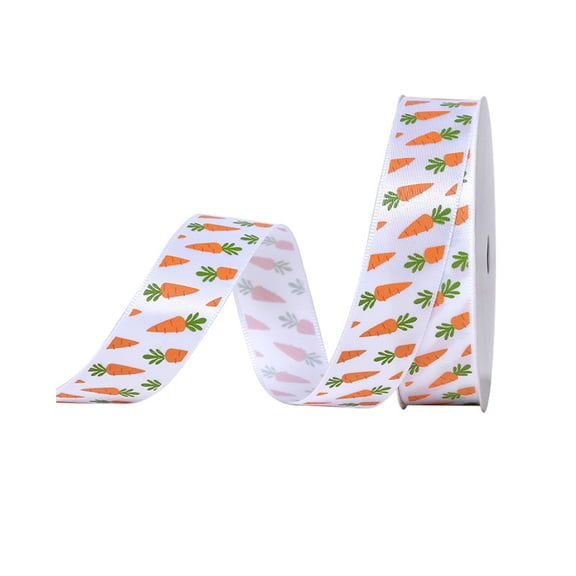 HuiXinOu Easter Decor Ribbon Bunny Egg Goblin Carrot Pattern, Woven Decorative Tape for Gift Box Packaging, Holiday Party Decor and Easter Gift Wrapping at Home