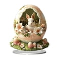thumbnail image 1 of HuiXinOu Easter Decorations Acrylic Ornaments Set with Rabbit and Easter Egg Patterns, 2D Flat Hanging Decor, Cute Desktop Bunny Figurines for Spring Holiday Home Party Tabletop Decorations, 1 of 6