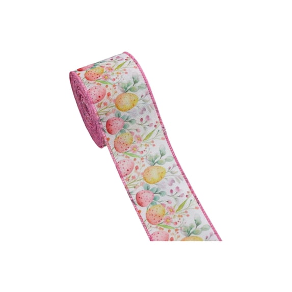 HuiXinOu Easter Egg Bunny Pattern Ribbon 15ft x 2.5in, Decorative Craft Ribbon for Gift Wrapping Bouquet DIY and Wreath Making