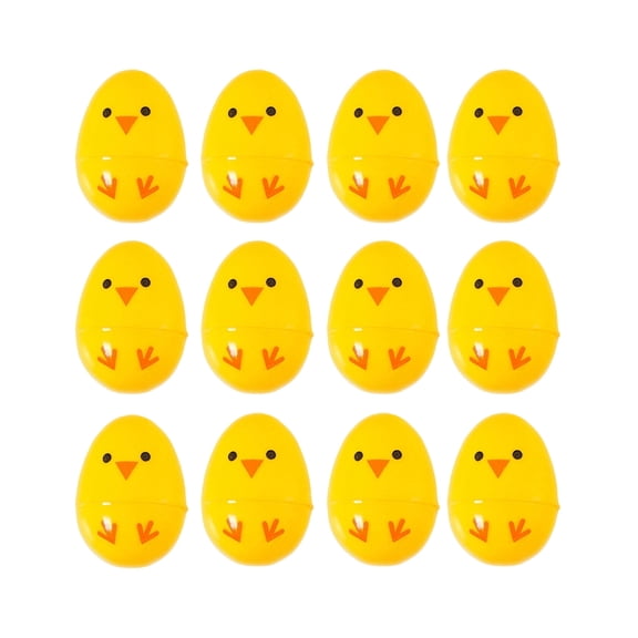 HuiXinOu Easter Egg Toys, 12-Piece Surprise Capsule with Chick Theme, Pull-Apart Decorations for Kids Party Games and Egg Hunts