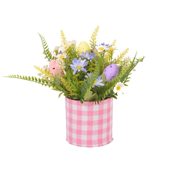 HuiXinOu Easter Egg Tree Potted Plant Decorative Holiday Ornament Festive Tabletop Decor for Home Dining Room, Easter Party & Seasonal Holiday Display Props