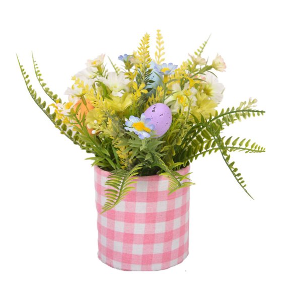 HuiXinOu Easter Egg Tree Potted Plant Decorative Holiday Ornament Festive Tabletop Decor for Home Dining Room, Easter Party & Seasonal Holiday Display Props