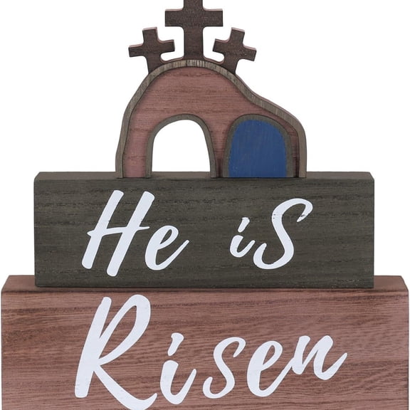 HuiXinOu Easter Empty Tomb Resurrection Decor, Religious Cross Ornament, Perfect for Home Tabletop, Mantel and Holiday Decoration, Celebrates Easter Resurrection