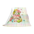 thumbnail image 1 of HuiXinOu Easter Flannel Sofa Blanket Bunny Colorful Eggs Pattern Soft Cozy Throw For Home Decor Holiday Gift Bedroom Living Room, 1 of 6
