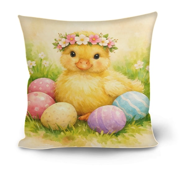 HuiXinOu Easter Pillowcase 17x17 Inches, Holiday Draw On Pillow Cover for Kids, Removable Decor for Sofa Bedroom, Spring Festival Gift for Women Men Family