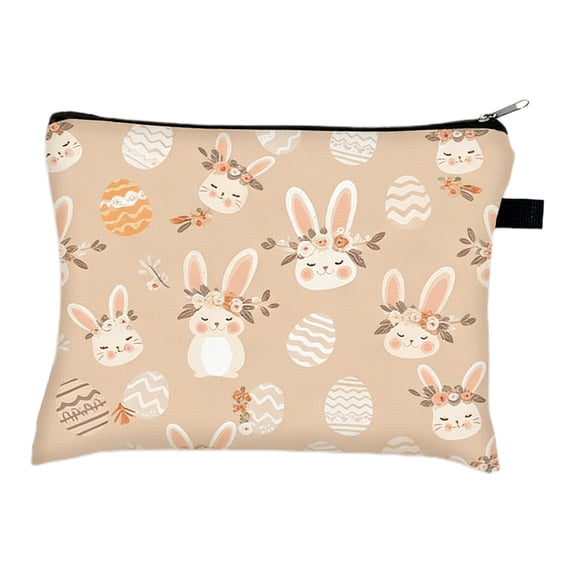 HuiXinOu Easter Portable Cosmetic Bag, 8.3x5.9in Travel Toiletry Bag with Anti-Slip Chain, Multifunctional Wash Bag for Holiday Gifts, Outdoor Camping and Daily Use