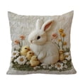 thumbnail image 1 of HuiXinOu Easter Printed Pillow Cover, Bunny Faux Embroidery Sofa Cushion, Holiday Home Decor for Spring Living Room, 1 of 6