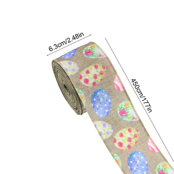 HuiXinOu Easter Ribbon, DIY Bow Gift Wrapping Craft Ribbon for Easter Decoration, Party Supplies Box Packing Decor