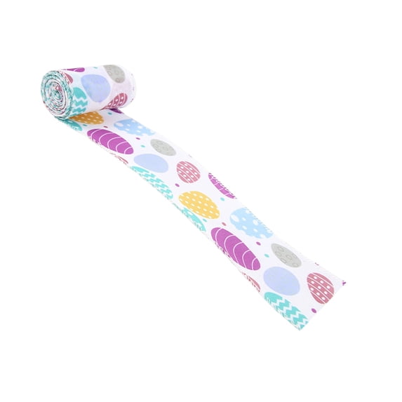 HuiXinOu Easter Ribbon with Rabbit and Egg Pattern, Sewn Edges Craft Ribbon for Gift Wrapping, DIY Bows, Scrapbooking and Spring Holiday Decor