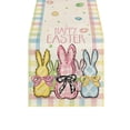 thumbnail image 1 of HuiXinOu Easter Table Runner, 72x13 Inch Bunny and Egg Race Design Linen Look Tablecloth for Dining, Kitchen, Spring Party & Holiday Decor, 1 of 6
