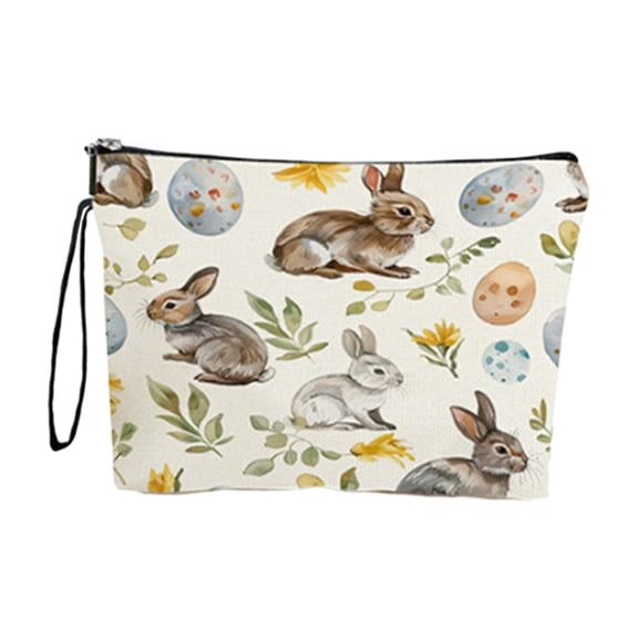 HuiXinOu Easter Travel Toiletry Bag, 9.8x6.7in Multifunctional Cosmetic Storage Bag with Anti-Slip Chain and Handle, Portable Wash Bag for Holiday Gifts and Outdoor Camping