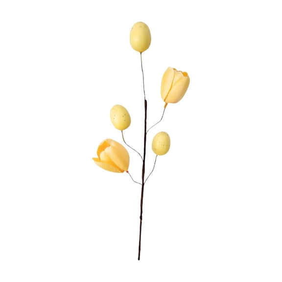 HuiXinOu Easter Tulips Decor, Artificial Flower Branches with Eggs for Vase Arrangements, Spring Home Table Centerpiece, Holiday Indoor Decorative Stems