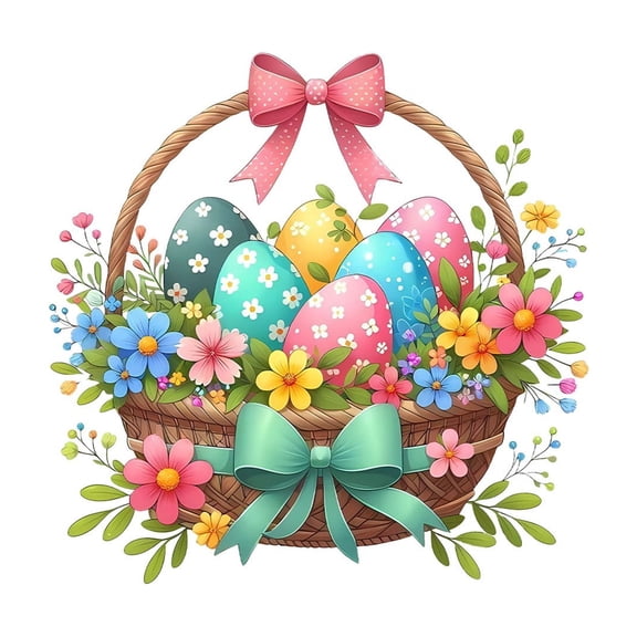 HuiXinOu Easter Window Clings Decorations Set, Colorful Egg and Floral Basket Static Stickers, Spring Glass Door and Window Decor for Home