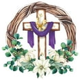 thumbnail image 1 of HuiXinOu Easter Window Clings, Removable Static Cling Decals with Eggs Bunnies Wreath for Window Glass Mirror Decor, Spring Holiday Home Decoration, 1 of 6