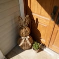 thumbnail image 1 of HuiXinOu Easter Woven Bunny Basket, Natural Rattan Handmade Decor with Ribbon Bow, Farmhouse Centerpiece for Table, Mantel, Spring Display, 1 of 9