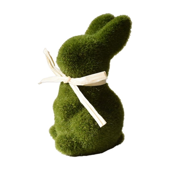 HuiXinOu Faux Moss Easter Bunny Stuffed Small Tabletop Decor Cute Living Room Desktop Spring Ornament
