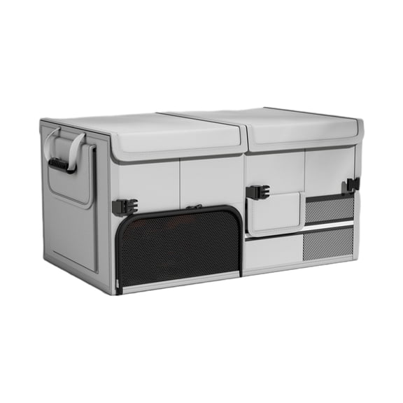 HuiXinOu Foldable Car Trunk Organizer with Lid, Collapsible Storage Box for SUV Backseat, Waterproof Portable Camping Travel Gear Container