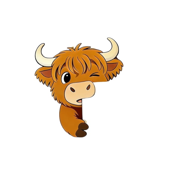 HuiXinOu Funny Highlands Cow Corner Decor, Cute Door Wedge for Home Office, Novelty Animal Shaped Draft Stopper, Gift for Farmhouse Enthusiasts