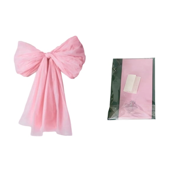 HuiXinOu Giant Wall Bow Decoration, Large Pink Ribbon for Hanging on Tree Door Window, Valentine's Day Home Party Decor Indoor Outdoor, Pink, Pink