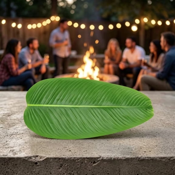 HuiXinOu Green Tropical Leaf Placemats, Set of 6, Artificial Banana Leaf Mats, Table Setting Decor, Tropical Table Mats, Party Table Decoration for Parties, Dining Table, Kitchen, Home