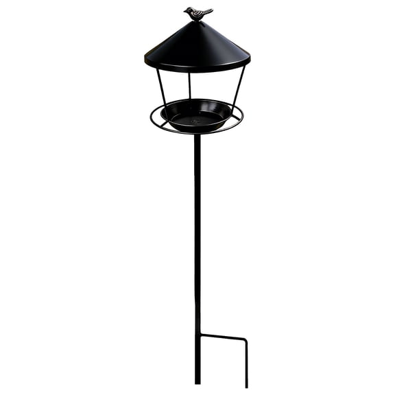 HuiXinOu Ground Mounted Bird Feeder with Iron Stand Outdoor Garden Lawn Decoration Squirrel Proof for Wild Birds