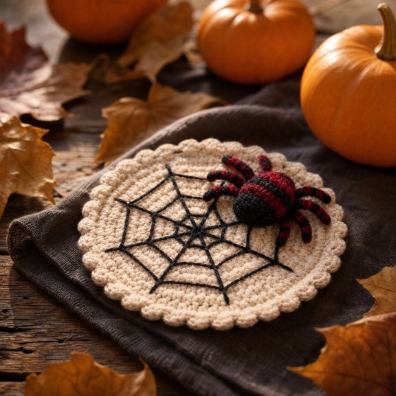 HuiXinOu Halloween Spiderweb Table Centerpiece, Gothic Style Bizarre Home Decor, Coffee Table Centerpiece Ornament, Halloween Web Decor for Coffee Table, Mantel, Shelf, Desk