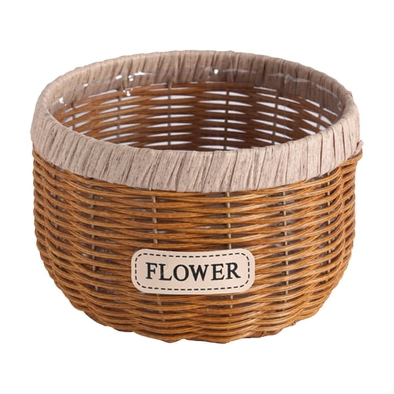 HuiXinOu Hand Woven Rattan Flower Basket Rustic Planter Pot for Orchids Greeneries Small Decorative Flower Pot for Home Garden Tabletop Decor