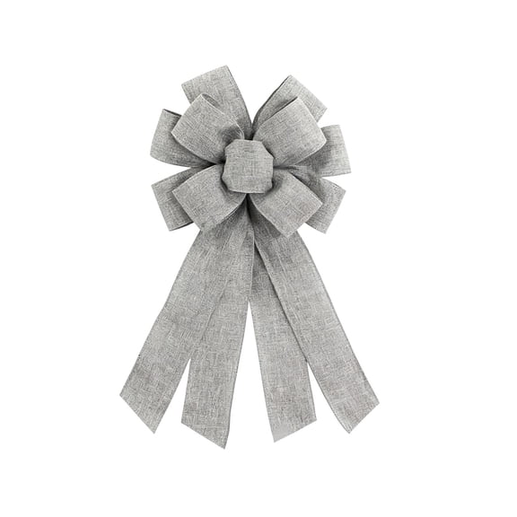 HuiXinOu Handmade Solid Color Ribbon Bow, 10-Loop Linen Style Bow Pendant for Spring Easter Decor, Gift Wrapping, Home and Seasonal Party Decoration