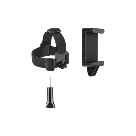 HuiXinOu Head Mounted Phone Holder for Cycling Motorcycle, First Person View Action Camera Mount with Adjustable Strap and Clip