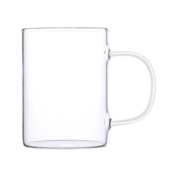 HuiXinOu Heat-Resistant Borosilicate Glass Cup, Household Use, Suitable for Milk Tea, Beverages and Coffee, Features a Comfortable Handle, Durable and Shatter-Resistant, Easy to Clean