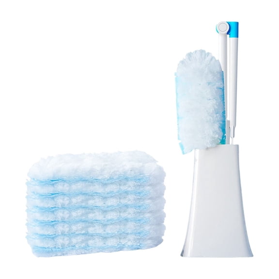 HuiXinOu Heavy Duty Disposable Duster 8 Piece Set With Extendable Handle For Furniture Blinds Ceiling Fans Home Office Dusting Cleaning Supplies