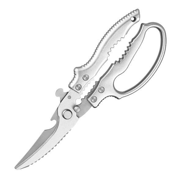 HuiXinOu Heavy Duty Stainless Steel Bone Scissors Multi-Functional Kitchen Scissors for Chicken Fish Bone Cutting辅食 Preparation and Household Kitchen Use