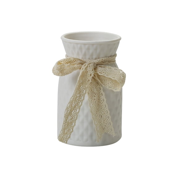 HuiXinOu Home Style Ceramic Vase, Plain Design for Flower Arrangement, Elegant Indoor Decoration and Art Ornament for Living Room and Tabletop