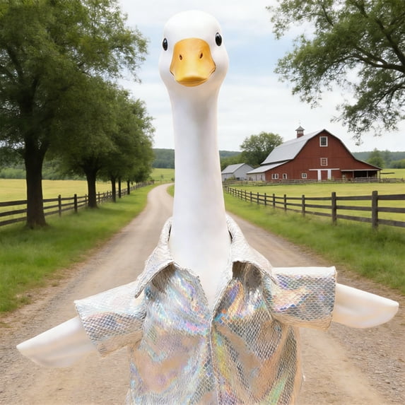 HuiXinOu Large 23 Inch Outdoor Holiday Goose Decor with Costume for Porch Garden Patio Easter Spring Yard Decoration