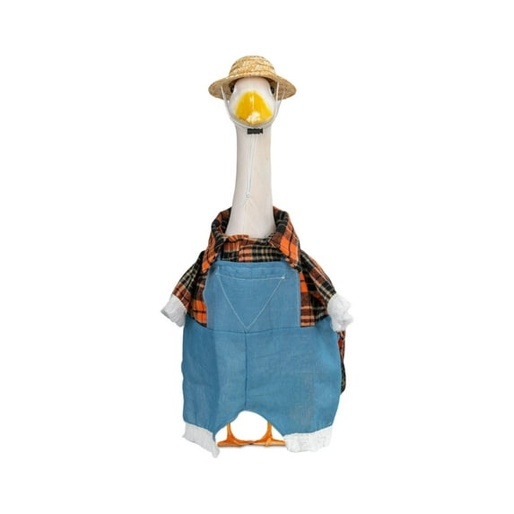 Elainilye 23 inch waterproof outdoor garden goose decoration for porch yard lawn holiday season